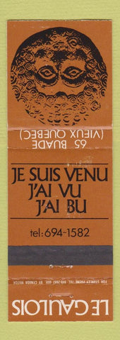 Matchbook Cover - Je Suis Venu Quebec QC