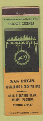 Matchbook Cover - San Regis Restaurant Miami FL