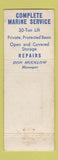 Matchbook Cover - Causeway Terminal Yacht Basin Miami Beach FL WORN