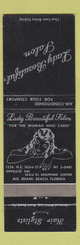 Matchbook Cover - Lady Beautiful Salon North Miami Beach FL girlie WEAR