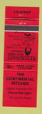 Matchbook Cover - Continental Kitchen Upper Granville NS