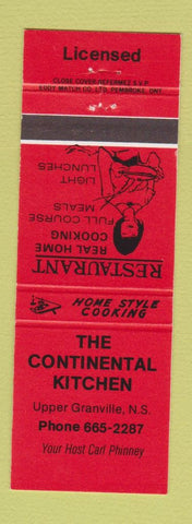 Matchbook Cover - Continental Kitchen Upper Granville NS
