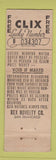 Matchbook Cover - CLIX Matches Lucky Number San Francisco Rex Novelty