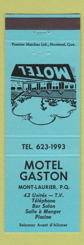 Matchbook Cover - Motel Gaston Mont Laurier QC BLUE