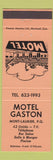 Matchbook Cover - Motel Gaston Mont Laurier QC ORANGE