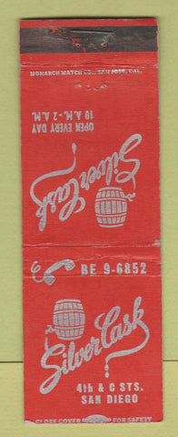 Matchbook Cover - Silver Cask San Diego CA WORN STAPLED