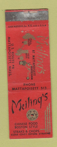 Matchbook Cover - Meiling's Chinese Food Mattapoisett MA WORN