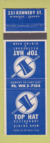 Matchbook Cover - Top Hat Restaurant Winnipeg MB