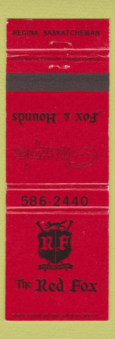 Matchbook Cover - Red Fox Champ's Fox and Hounds Regina SK