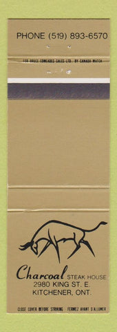 Matchbook Cover - Charcoal Steak House Kitchener ON GOLD #1