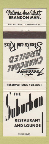 Matchbook Cover - Suburban Restaurant Brandon MB STAINED