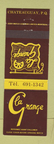 Matchbook Cover - La Grange Chateauguay QC