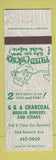 Matchbook Cover - G&A Charcoal Broiled Burgers Toronto ON