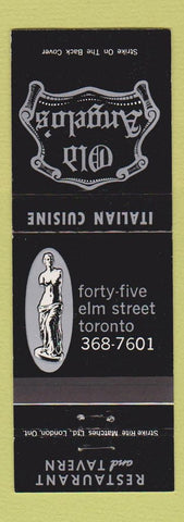 Matchbook Cover - Old Augelo's Restaurant Tavern Toronto ON Italian WEAR