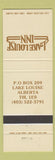 Matchbook Cover - Lake Louise Inn Lake Louise AB