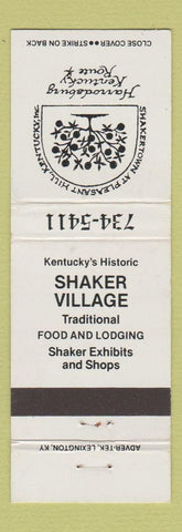 Matchbook Cover - Shakertown Shaker Village Harrodsburg KY