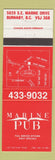 Matchbook Cover - Marine Pub Burnaby BC