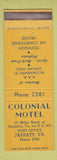 Matchbook Cover - Colonial Motel Jarratt VA