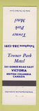 Matchbook Cover - Towner Park Motel Victoria BC