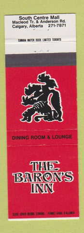 Matchbook Cover - Baron's Inn Calgary AB