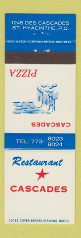 Matchbook Cover - Restaurant Cascades St Hyacinthe QC Pizza