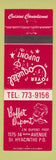 Matchbook Cover - Buffet Dupont ST Hyacinthe QC