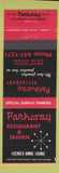 Matchbook Cover - Parkway Restaurant TAvern Scarborough ON