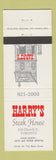 Matchbook Cover - Harry's Steak House Toronto ON