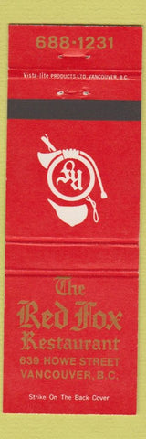 Matchbook Cover - Red Fox Restaurant Vancouver BC