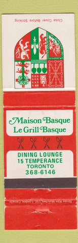 Matchbook Cover - Maison Basque LE Grill Basque Toronto ON WEAR