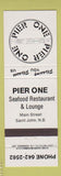 Matchbook Cover - Pier One Seafood Restaurant St John NB