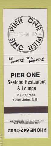 Matchbook Cover - Pier One Seafood Restaurant St John NB