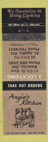 Matchbook Cover - Angie's Kitchen St Agatha ON WEAR