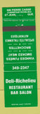 Matchbook Cover - Deli Richelieu Restaurant St Jean QC WEAR