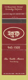Matchbook Cover - Gable Manor Grimsby ON