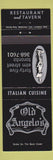Matchbook Cover - Old Angelo's Italian Toronto ON