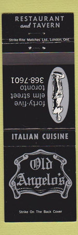 Matchbook Cover - Old Angelo's Italian Toronto ON