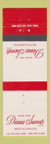 Matchbook Cover - Diana Sweets Restaurants Toronto ON