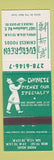 Matchbook Cover - Evergreen Chinese Foods Canada