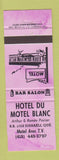 Matchbook Cover - Hotel Du Motel Blanc Disraeli QC
