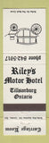 Matchbook Cover - Riley's Motor Hotel Tillsonburg ON