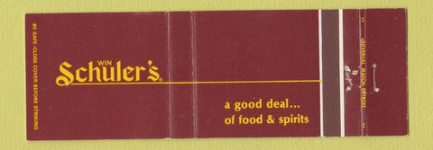 Matchbook Cover - Win Schuler's Ann Arbor Flint Jackson Rochester Kalamazoo MI