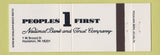 Matchbook Cover - Peoples 1st National Bank Hazleton PA Full Length