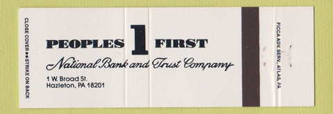Matchbook Cover - Peoples 1st National Bank Hazleton PA Full Length