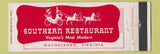 Matchbook Cover - Southern Restaurant Waynesboro VA Full Length