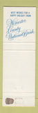 Matchbook Cover - Worcester County National Bank MA Christmas