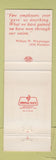 Matchbook Cover - Association of Machinists Aerospace Workers Union