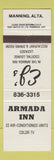 Matchbook Cover - Armada Inn Manning AB