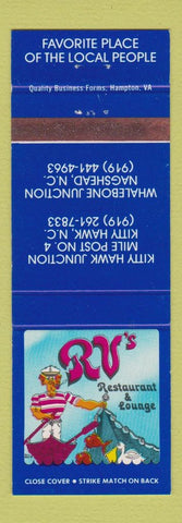 Matchbook Cover - RV's Restaurant Nagshead NC Kitty Hawk