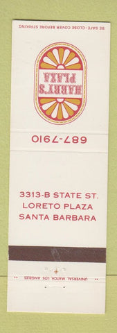 Matchbook Cover - Harry's Plaza Santa Barbara CA